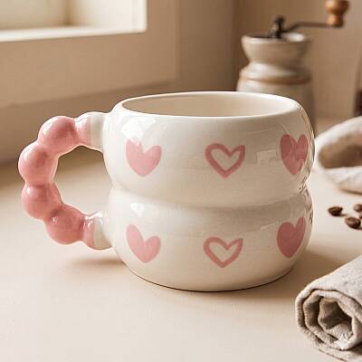 PEMBE KALP BEYAZ KALP-HARMONİ KUPA - PEMBEE SAP - 1