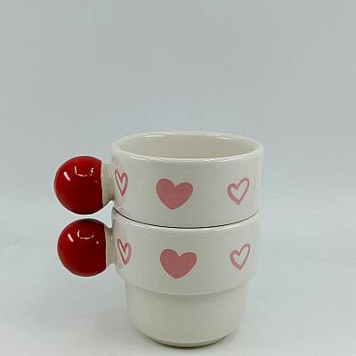PEMBE KALP BEYAZ KALP-İKİLİ PUNTO ESPRESSO - KIRMIZI SAP - 1