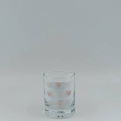 PEMBE KALP BEYAZ KALP-SHOT BARDAĞI - ŞEFFAF - 1