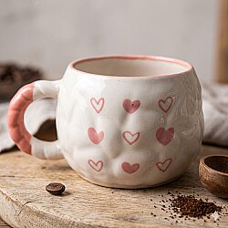 PEMBE KALP BEYAZ KALP-TONTİK KUPA - PEMBE SAP - 