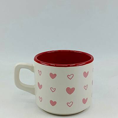 PEMBE KALP BEYAZ KALP-VENUS KUPA - KIRMIZI İÇ - 1