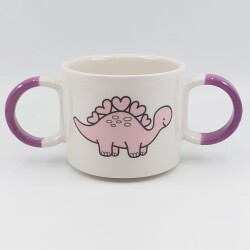 PEMBE KALPLİ DİNOZOR-ÇOCUK KUPA - PEMBE SAP - 