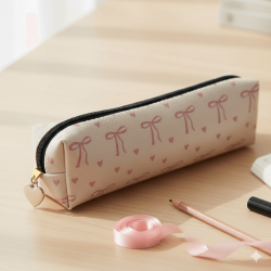 PEMBE KALPLİ KURDELELER-DERİ KALEM KUTU - TEKLİ - 