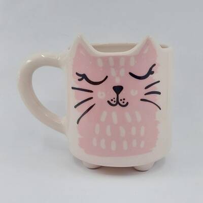 PEMBE KEDİ-KEDİ KUPA - TRANSPARAN SAP - 1