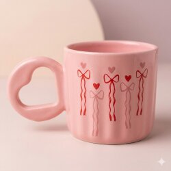 PEMBE KIRMIZI KURDELELER-EROS KUPA - PEMBE SAP PEMBE GÖVDE - 