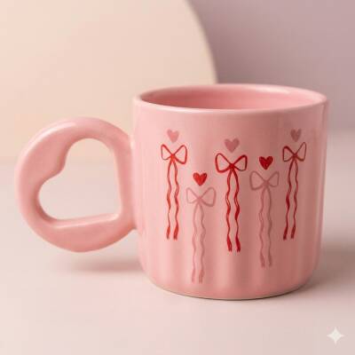 PEMBE KIRMIZI KURDELELER-EROS KUPA - PEMBE SAP PEMBE GÖVDE - 1