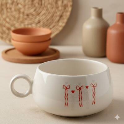 PEMBE KIRMIZI KURDELELER-LUNA KUPA - TRANSPARAN - 1