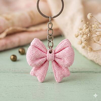 PEMBE KURDELE-ANAHTARLIK - 3D - 5Lİ - 1