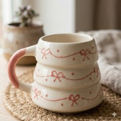 PEMBE KURDELE ŞÖLENİ - 3D-ÇAM KUPA - 3D - 