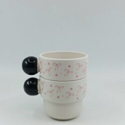 PEMBE KURDELELER SARMAL-İKİLİ PUNTO ESPRESSO - SİYAH SAP - 