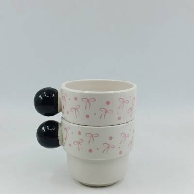 PEMBE KURDELELER SARMAL-İKİLİ PUNTO ESPRESSO - SİYAH SAP - 1