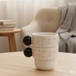 PEMBE KURDELELER SARMAL-İKİLİ PUNTO ESPRESSO - SİYAH SAP - 