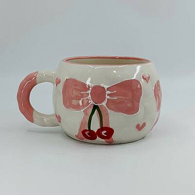 PEMBE KURDELELİ KİRAZ - 3D-TONTİK KUPA - 3D - 1