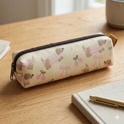 PEMBE SOSİS KÖPEKLER-DERİ KALEM KUTU - TEKLİ - 