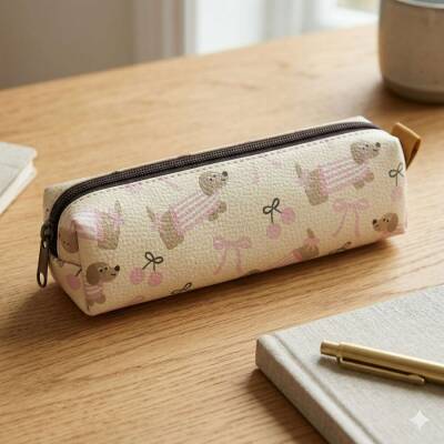 PEMBE SOSİS KÖPEKLER-DERİ KALEM KUTU - TEKLİ - 1