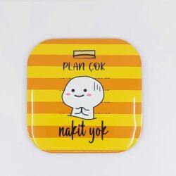 PLAN ÇOK NAKİT YOK- PARLAK BARDAK ALTLIĞI - 