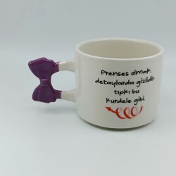 PRENSES OLMAK DETAYLAR DA GİZLİDİR-KURDELE KUPA - MOR SAP - 