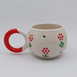 PUANTİYELİ ÇİÇEK - 3D-BALONCUK KUPA - 3D - 