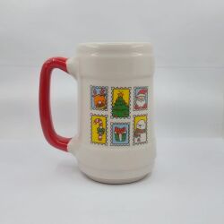 PULLAR-SERAMİK BİRA BARDAĞI - KIRMIZI SAP - 