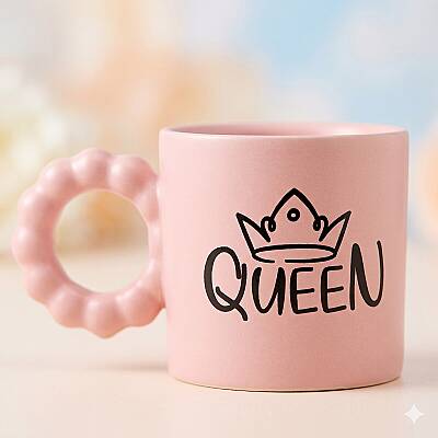 QUEEN-PRENSES KUPA - PEMBE GÖVDE PEMBE SAP - 1