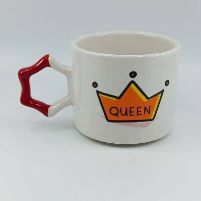 QUEEN- TAÇLI-YILDIZ KUPA - TURUNCU SAP - 1