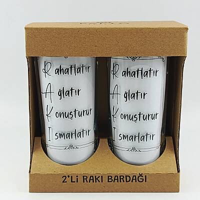 R.A.K.I.-İKİLİ RAKI BARDAĞI - ŞEFFAF - 1