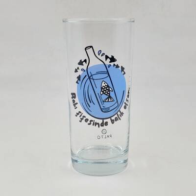 RAKI ŞİŞESİNDE BALIK OLSAM-RAKI BARDAĞI - ŞEFFAF - 1