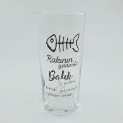 RAKININ YANINDA BALIK YOKSA-RAKI BARDAĞI - ŞEFFAF - 