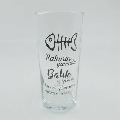 RAKININ YANINDA BALIK YOKSA-RAKI BARDAĞI - ŞEFFAF - 1