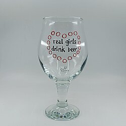 REAL GIRLS DRINK BEER-CAM BİRA BARDAĞI - ŞEFFAF - 