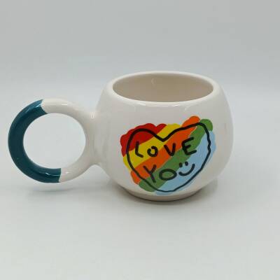 RENKLİ KALP LOVE YOU-BALONCUK KUPA - YEŞİL SAP - 1