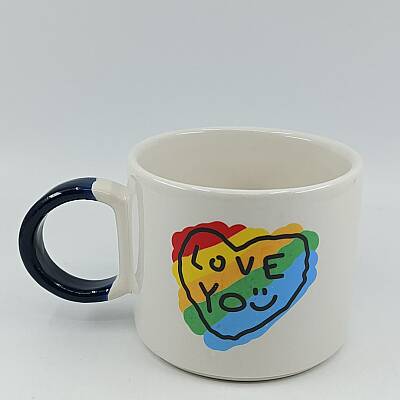 RENKLİ KALP LOVE YOU-D KUPA - KOBALT SAP - 1