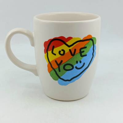 RENKLİ KALP LOVE YOU-OVAL KUPA - TRANSPARAN SAP - 1