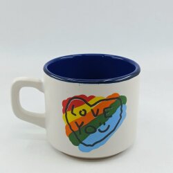 RENKLİ KALP LOVE YOU-VENUS KUPA - KOBALT İÇ - 