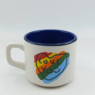 RENKLİ KALP LOVE YOU-VENUS KUPA - KOBALT İÇ - 1