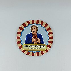 S- BEN ASLINDA YOĞUM-AHŞAP BARDAK ALTLIĞI - TEKLİ - 