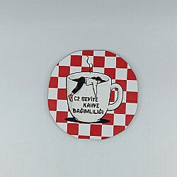 S- C2 SEVİYE KAHVE-AHŞAP BARDAK ALTLIĞI - TEKLİ - 