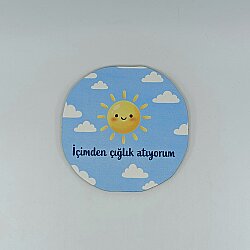 S-İÇİMDEN ÇIĞLIK ATIYORUM-AHŞAP BARDAK ALTLIĞI - TEKLİ - 
