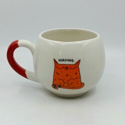 SAKİNLEŞ KEDİ-BALON KUPA - KIRMIZI SAP - 