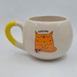 SAKİNLEŞ KEDİ-BALON KUPA - SARI SAP - 