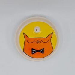 SAKİNLEŞ KEDİ-YUVARLAK SERAMİK NOTLUK - TRANSPARAN GÖVDE - 
