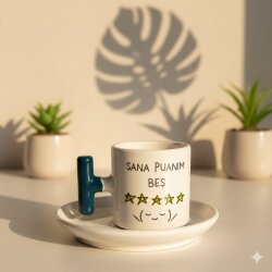 SANA PUANIM 5 -T TÜRK KAHVESİ FİNCANI - SİYAH SAP - 