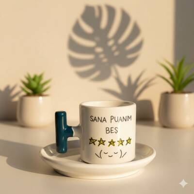 SANA PUANIM 5 -T TÜRK KAHVESİ FİNCANI - SİYAH SAP - 1