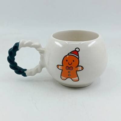 ŞAPKALI KURABİYE ADAM MUTLU YILLAR-BALONCUK KUPA - YEŞİL SAP - 1