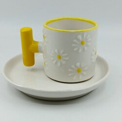 SARI PAPATYA - 3D-T TÜRK KAHVESİ FİNCANI - 3D - 