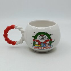 SARILAN NOEL BABA MUTLU YILLAR-BALONCUK KUPA - KIRMIZI SAP - 