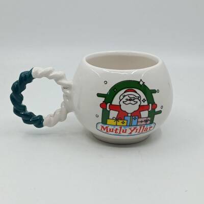 SARILAN NOEL BABA MUTLU YILLAR-BALONCUK KUPA - YEŞİL SAP - 1