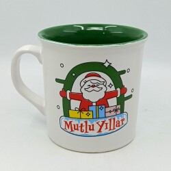 SARILAN NOEL BABA MUTLU YILLAR-İDA KUPA - TRANSPARAN SAP TRANSPARAN GÖVDE YEŞİL İÇ - 