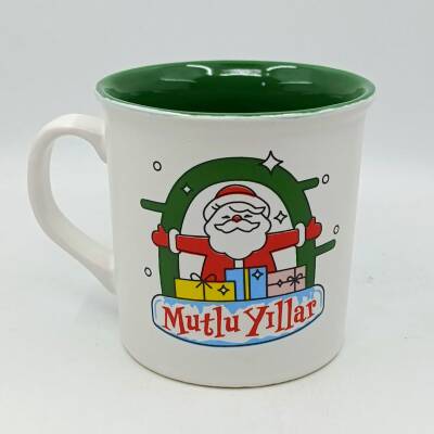 SARILAN NOEL BABA MUTLU YILLAR-İDA KUPA - TRANSPARAN SAP TRANSPARAN GÖVDE YEŞİL İÇ - 1