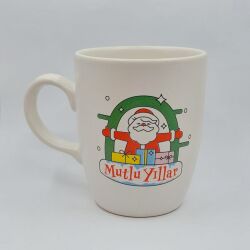 SARILAN NOEL BABA MUTLU YILLAR-OVAL KUPA - TRANSPARAN SAP - 